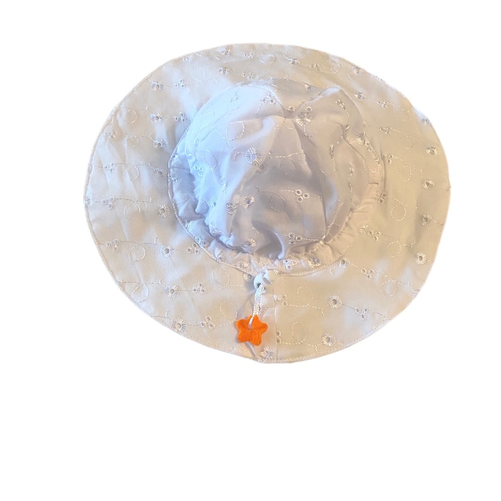 NWOT Baby B’Gosh White Romper with Wide Brim Floppy Hat Size 18 Months - Picture 5 of 12